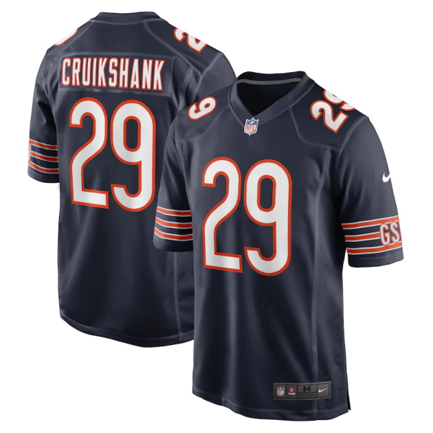 mens nike dane cruikshank navy chicago bears game player jersey